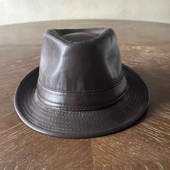 Bundle of 2 Faux Leather Crocodile Jazz Look Men’s Fedora Hats - Picture 9 of 13